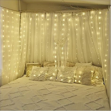 EMOS LED Nano Weihnachtslichterkette - Vorhang - 1,7 m x 2 m - für Innen und Außen - warmweiß - Prog