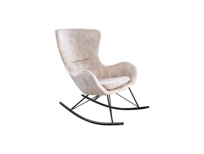 Design Schaukelstuhl „Luxury Swing“ Samt Champagner Invicta Interiors