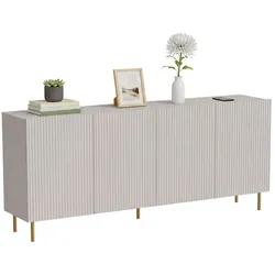 Dmora Londa - Sideboard, 200x42x82h cm Beige, 4 Regalböden