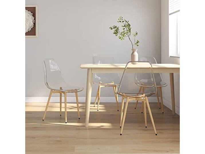 Xichuzi Esszimmerstühle 4 STK. Transparent PET, Essstuhl, Esstisch Stühle, Stühle Esszimmer, Küchenstühle, Schlafzimmerstuhl, Dinning Chair, Konferenzzimmer Stühle