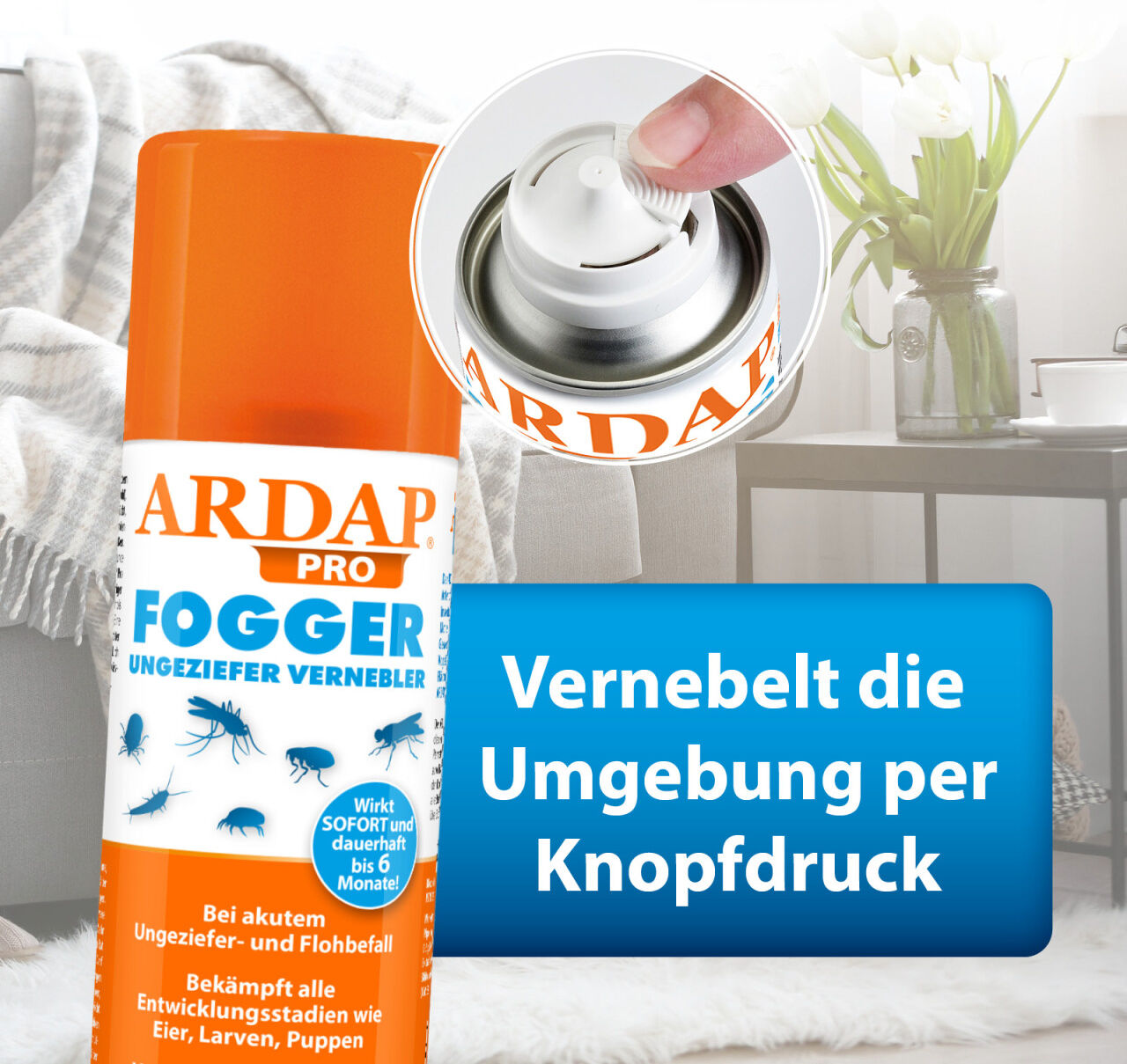Ardap Pro Fogger vernebelt Ungeziefer und Flöhe 2 x 100 ml
