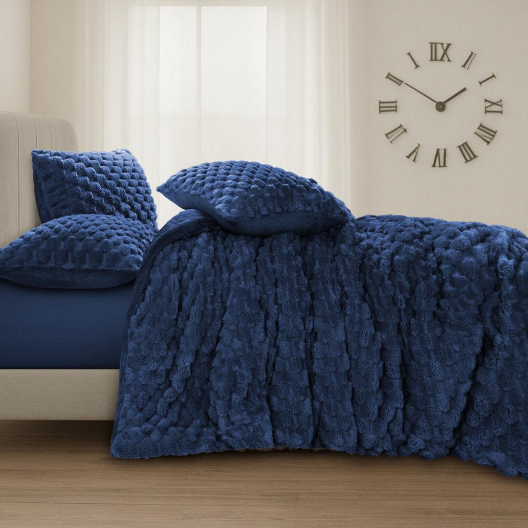 Velosso Polyester Solid Colour Duvet Cover Set Blue Single Duvet Cover + 2 Standard Pillowcases