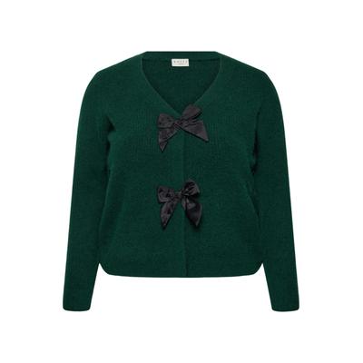 Strickjacke KAFFE CURVE "KAFFE Curve Strickjacke KCmai", Damen, Gr. S, grün (ponderosa pine), Strickjacken Strickjacke