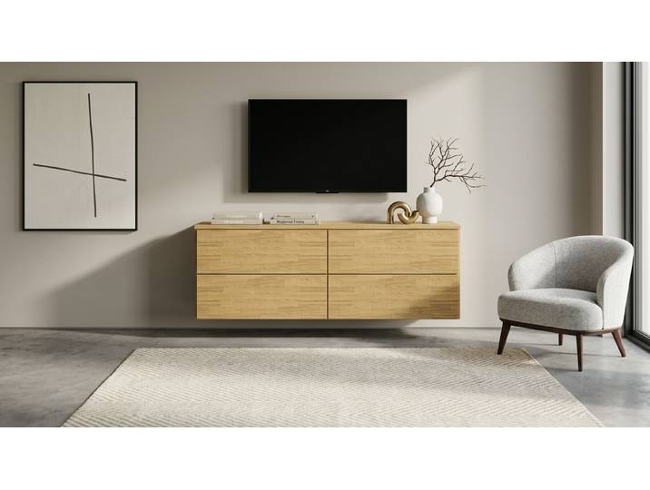 Commode suspendue en bois sur mesure Chêne Naturel huilé