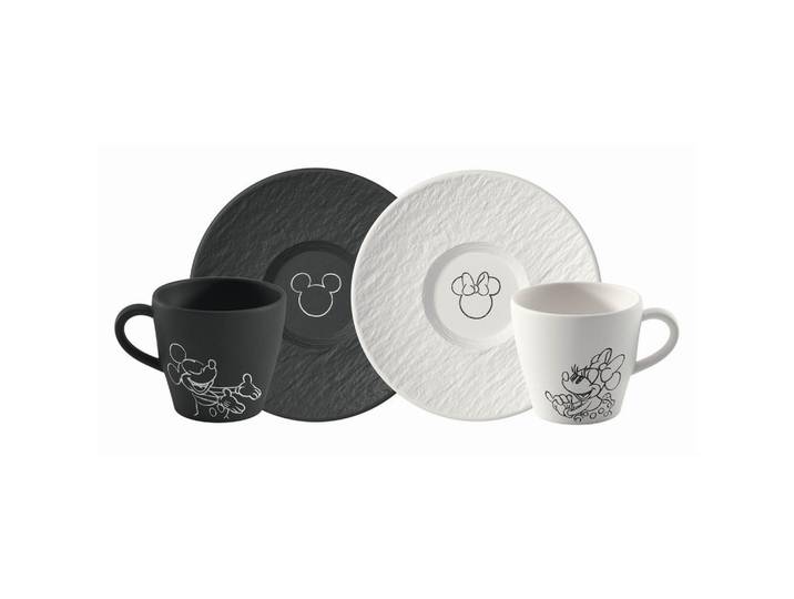 Villeroy & Boch Tassenset, Schwarz, Weiss, Keramik, 4-teilig, Geschirr, Tassen, Kaffeetassen-Set