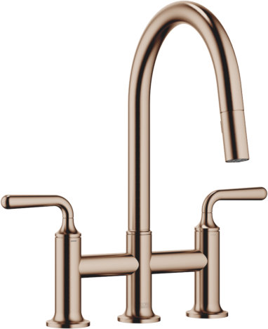 Dornbracht Dreiloch-Küchenarmatur 19870809-42 Pull-down mit Brausefunktion, Ausladung 240mm, bronze gebürstet