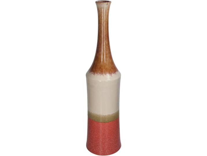 Vase Myko Rot/Braun Steingut D 16.2 H 67 cm