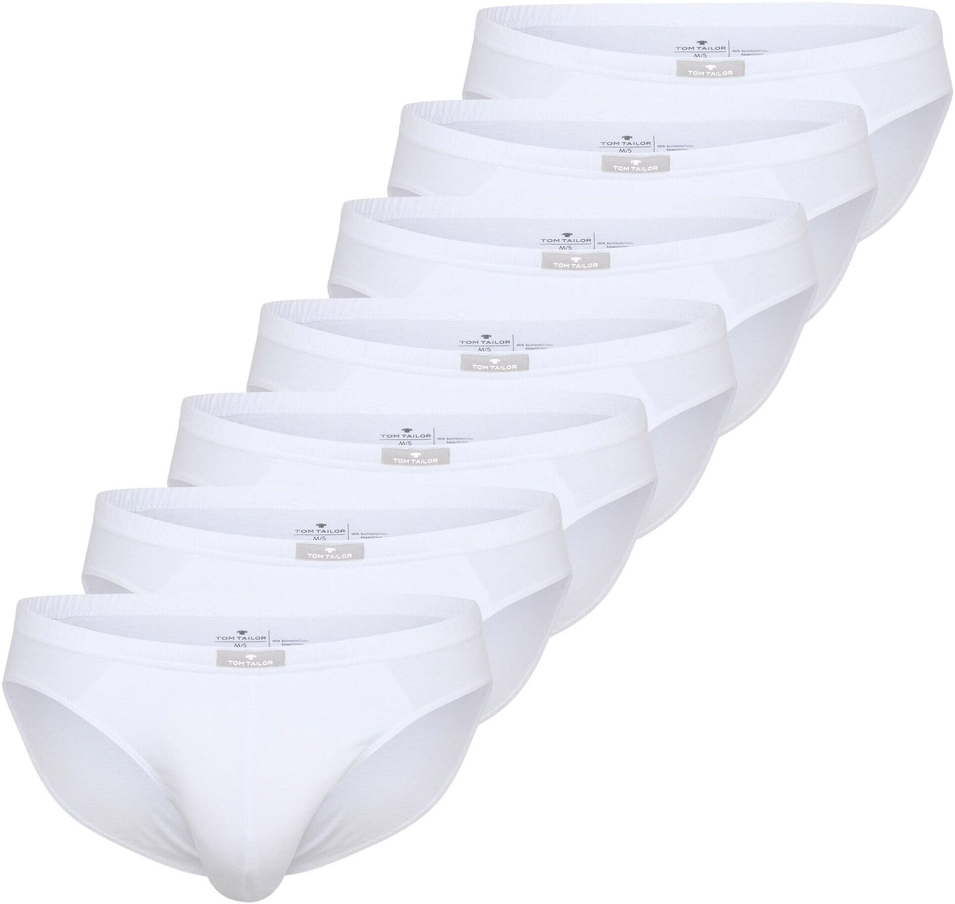 Slip TOM TAILOR "Slip 7er Pack", Herren, Gr. XL, weiß, Obermaterial: 95% Baumwolle CO. 5% Elasthan EL., Unterhosen Slip