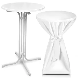 STEHTISCH Bellini Ø 80cm Weiß mit Premium Stehtischhusse Ø 80cm Weiß