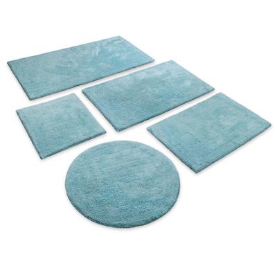 Badematte WECON HOME BASICS "Erik", blau (rauch blau), H:20mm, Baumwolle, Badematten, Badematte, waschbar, rutschfest, sehr weich, strapazierfähig, pflegeleicht