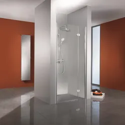 HSK teilgerahmte Drehtür an Nebenteil für Nische „Premium Classic“ Glas Mattierung mittig (65 cm), Profile Pergamon, Scharniere Premium Classic, H: 2000 mm