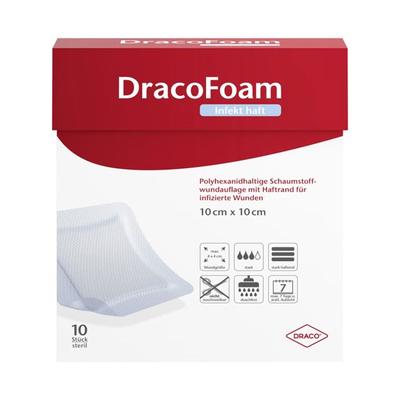 Dracofoam Infekt haft Schaumst.Wundauf.10x10 cm 10 St Verband