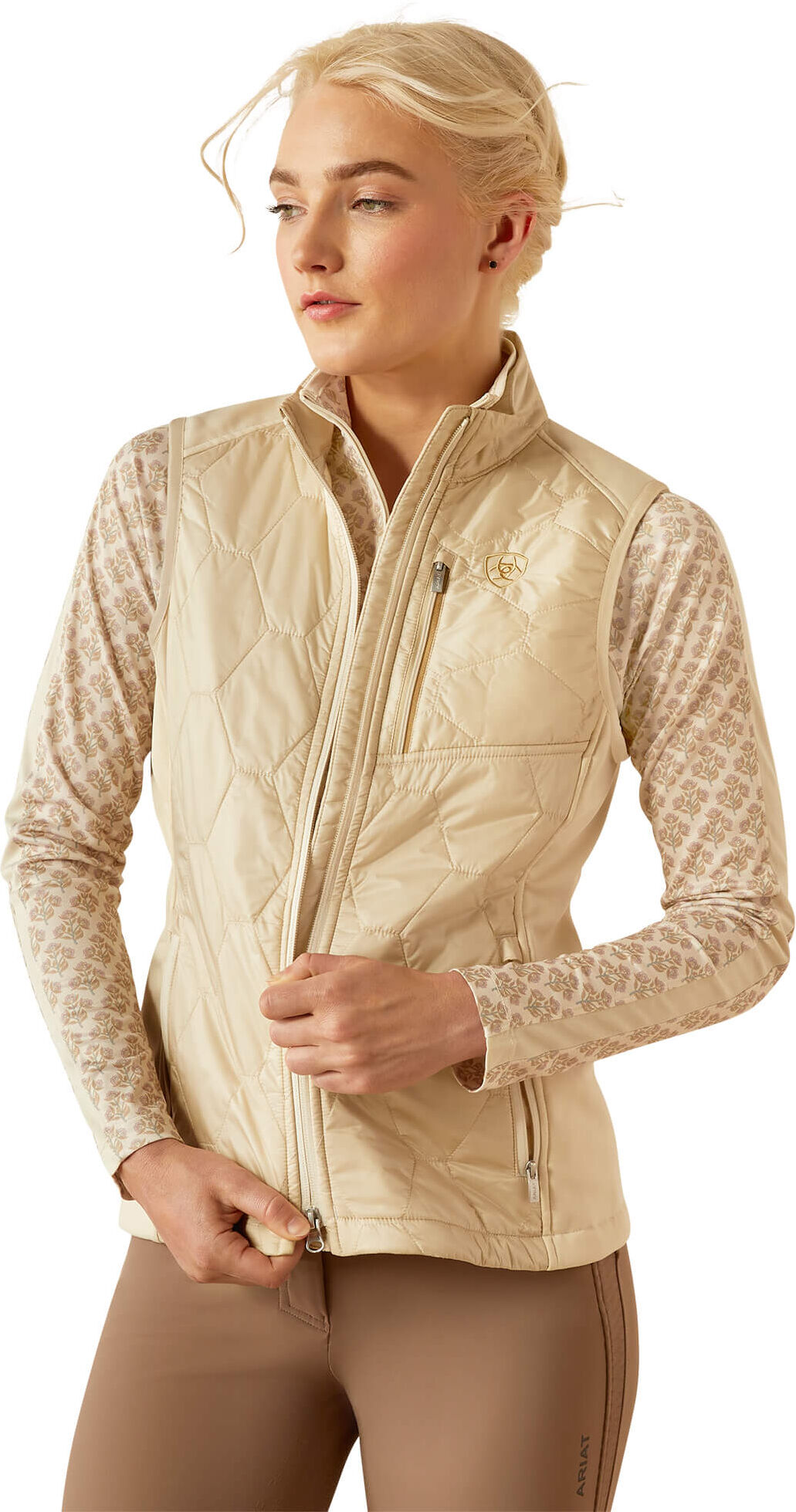 Women's Fusion Insulated Vest in Almond Milk, Size: Large by Ariat