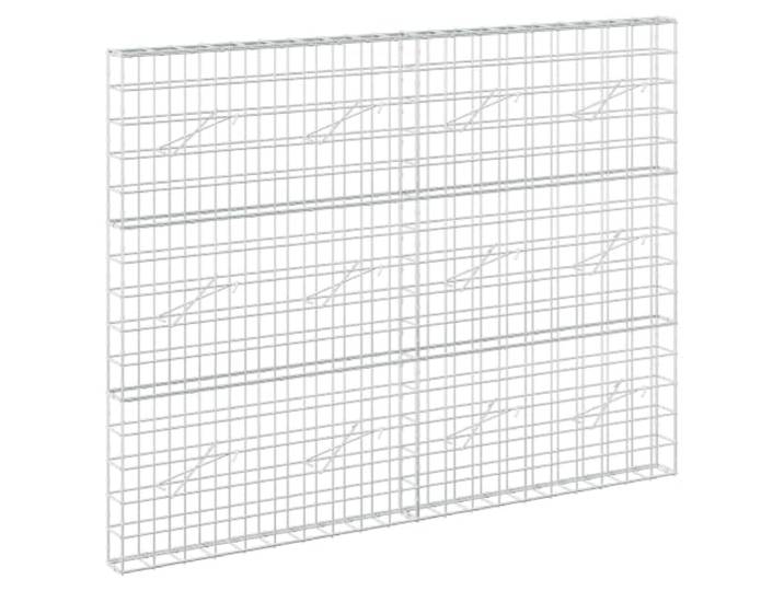 Gabion aus verzinktem Stahl, 200 x 10 x 150 cm, Maschenweite 10 x 10 cm Verzinkter Stahl, Draht 5 mm, Maschen 10 x 10 cm, Haken und Clips, Outdoor, Garten, Steine