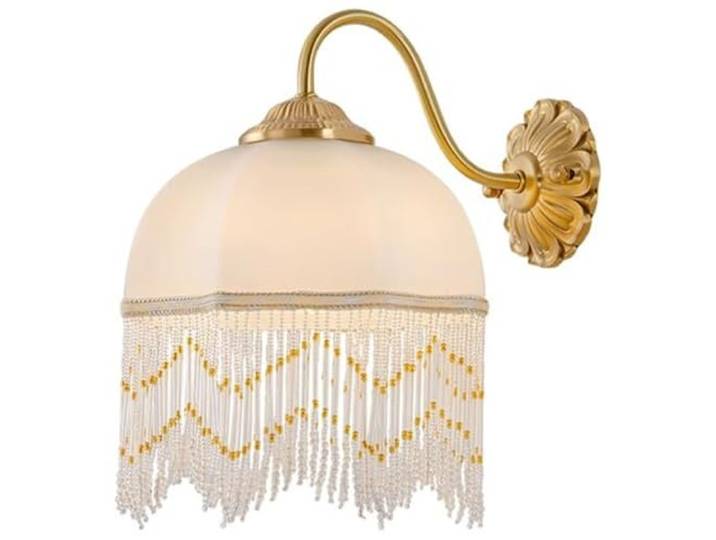 LUOYAOB Französische antike Milchglas-Wandleuchte, Mitte des Jahrhunderts, Messing-Gold-Wandleuchte mit Quastendekoration, Vintage-Bauernhaus, nordische Wandlampe for Mädchen, Nachttisch