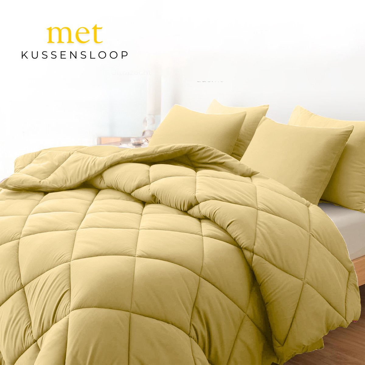 Sleep Comfy Deluxe 2-in-1 All Year Dekbed met 2 Kussenslopen - Taupe - 200 x 220 cm - Ademend & Anti Allergie