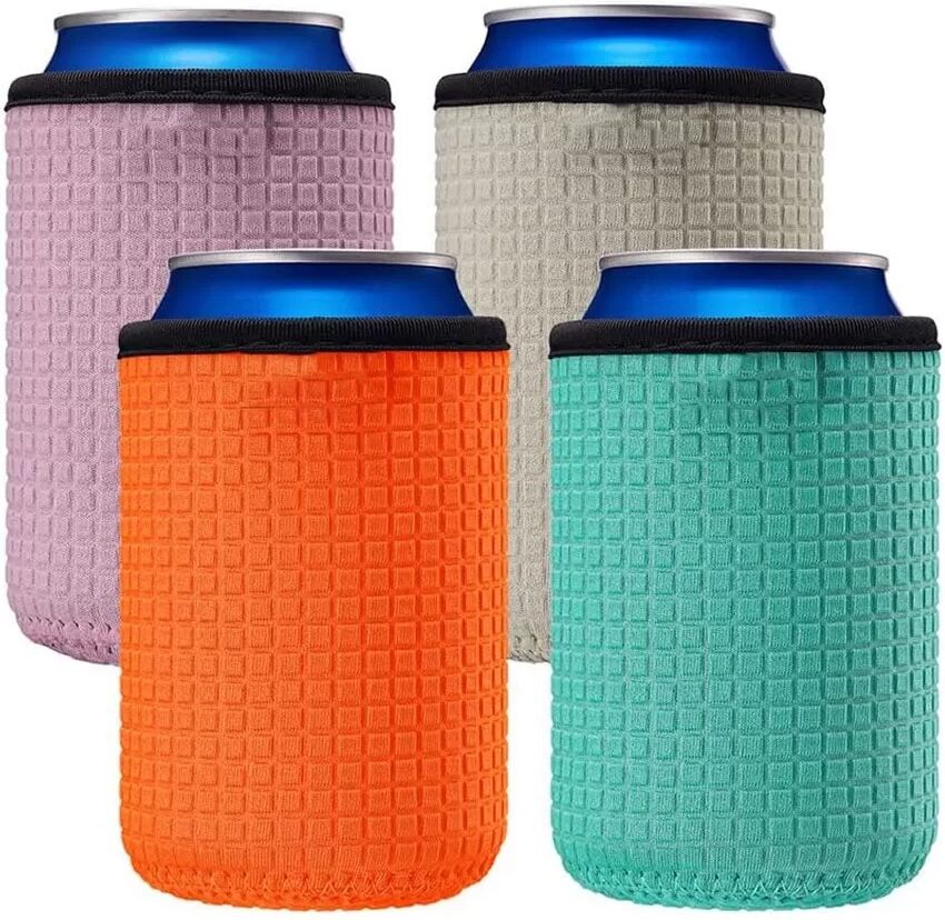 INF 4er-Pack Neopren Dosenkühler - Geprägte Soda/Bier Dosenmanschetten für 330ml Dosen