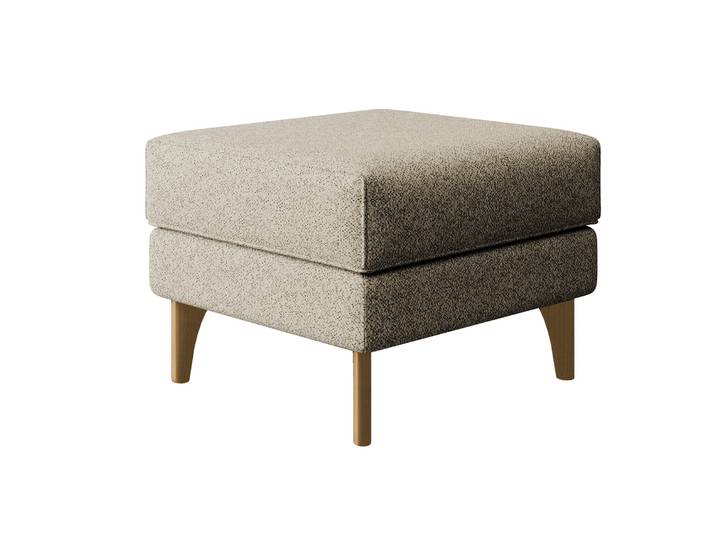 Fußhocker Calmino beige Bouclé Beine Buche