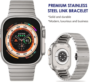 Inspire Picks Titanium Color Stainless Steel Band For Apple Watch Ultra And Series silver for Iwatch 10 42mm