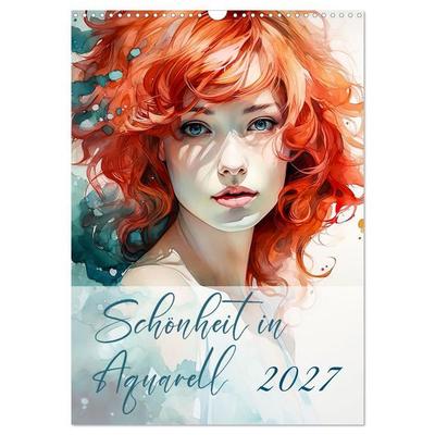 Schönheit in Aquarell (Wandkalender 2027 DIN A3 hoch), CALVENDO Monatskalender