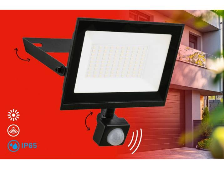 LED Flutlichtstrahler BRILONER LEUCHTEN VARO , schwarz (matt, schwarz), H:6cm Ø:26cm, Leuchten, LED Flutlichtstrahler, 17,5x21x4 cm, Garage, Garten, Auffahrt