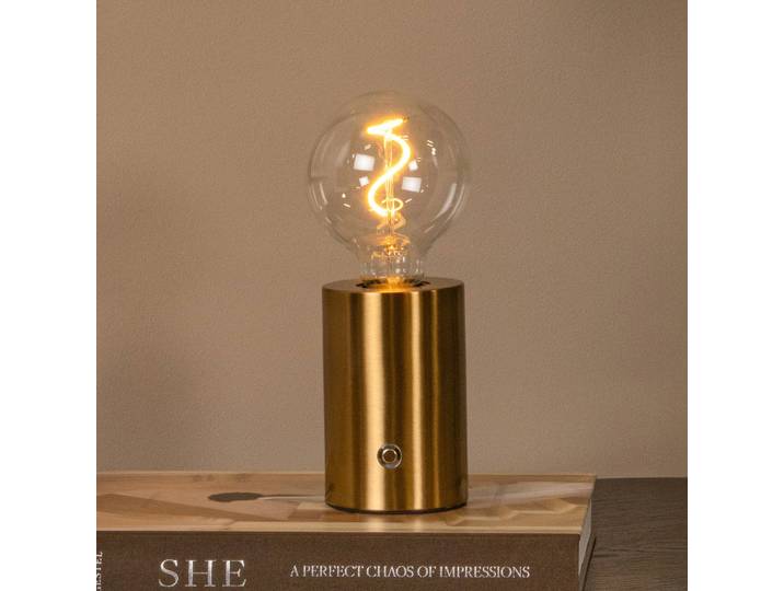 Lucide Tischlampe Vivo, dimmbar, messing / gold, für Wohn- / Esszimmer, Metall, Modern, Tischlampe
