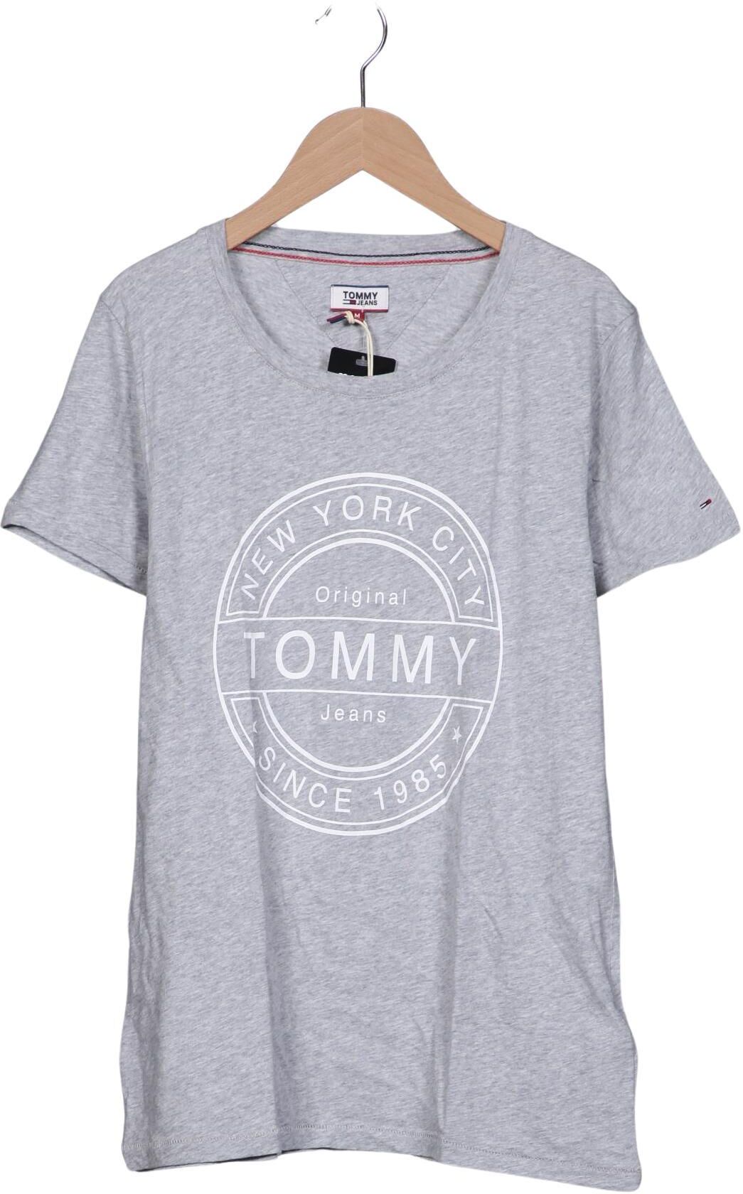 Tommy Jeans Damen T-Shirt, Grau, Gr. M, Baumwolle - Second Hand