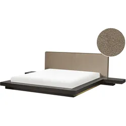 BETT mit LED 180/200 cm MDF-Platte Dunkelbraun Zen