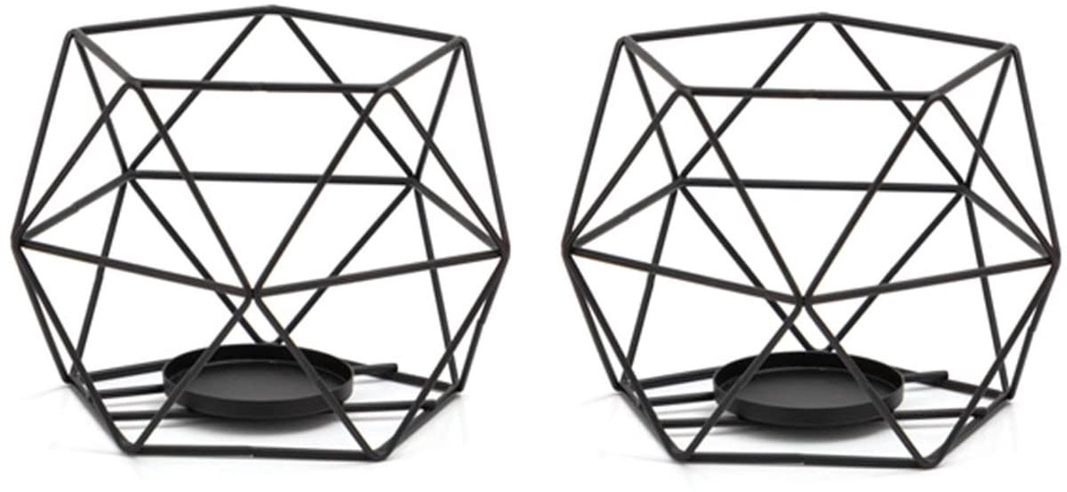 Solidchoice Set van 2 Metalen Tealighthouders