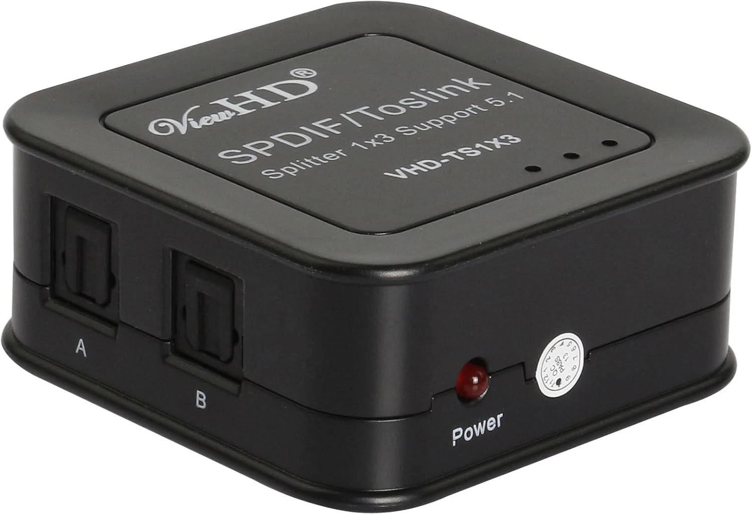 PLAXSOON Digitale SPDIF Toslink audio-splitter met 3 ingangen en 1 uitgang