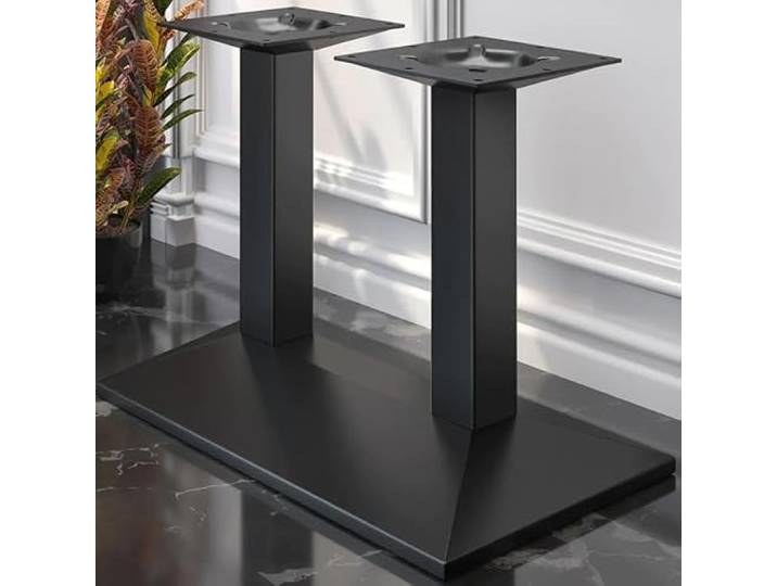 GGMMÖBEL Palma Doppel Tischgestell Schwarz Bodenplatte: 40 x 73 cm Gesamthöhe: 76 cm