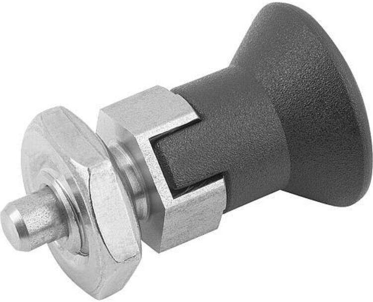 KIPP Arretierbolzen ECO kurze Variante Gr. 3 D1=M16x1,5 D=8 Form (K0748.14308161)
