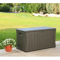 Lifetime Kunststoff Gartenbox 440 L | Auflagenbox & Gartentruhe | Braun | 64x128x67 cm - Braun