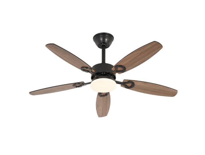 Nettlife LED Deckenventilator 33/110/41cm, Schwarz, Metall, LED integrated, 33x41x110 cm, Lampen & Leuchten, LED Beleuchtung, LED-Deckenleuchten