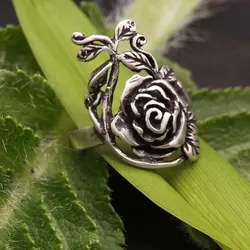 Drachensilber Feiner Rosen Ring Schmuck Silber Frauen Mädchen Damen Silbering 925 Silber 46 - Silber