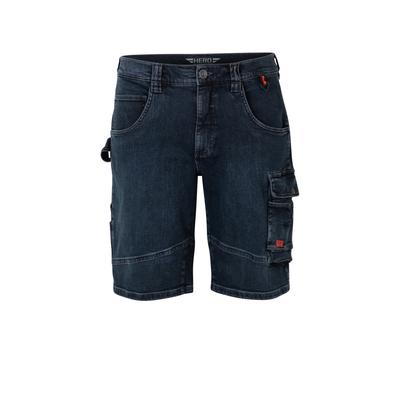 Workerjeans HERO BY JOHN MEDOOX "LUCAN Denim Workwear Arbeits-Cargoshorts Jeans", Herren, Gr. 50, blau (indigo wash), Denim/Jeans, 98% Baumwolle, 2% Elasthan, regular fit kurz, Jeans, Arbeits-Cargoshorts Jeans Denim / Jeansfür Herren