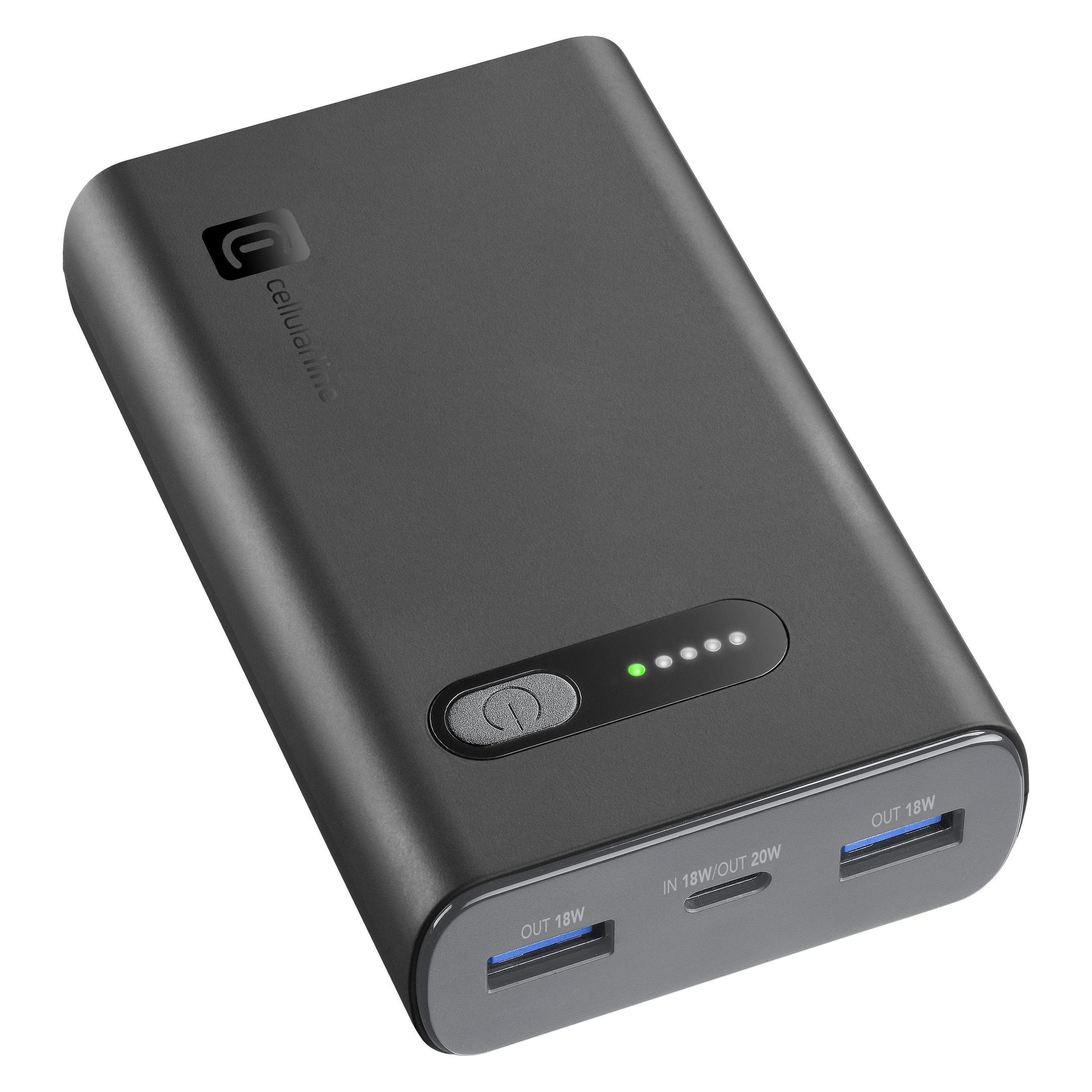 Cellularline CELLULAR L& CLL PB FAST 10000 BK (10000 mAh, 20 W, 37 Wh) (PBFAST01PD10000K)