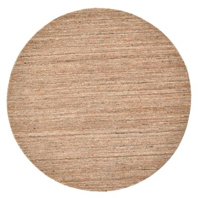 Wollteppich THEKO "Pure UNI, handgewebt", gelb (ocker), H:14mm Ø:100cm, Schurwolle, Teppiche, meliert, reine Wolle, auch in rund, ideal im Wohnzimmer & Schlafzimmer