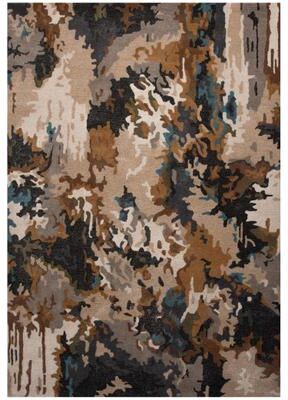 Alora Decor Brisk Abstract Hand-tufted Wool Blend Abstract Brown and Teal Rug