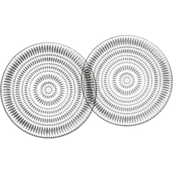 Nachtmann Ethno Teller, 2er Set, Servierteller, Glasteller, Kristallglas, Ø 28 cm, 106618, Teller, Transparent
