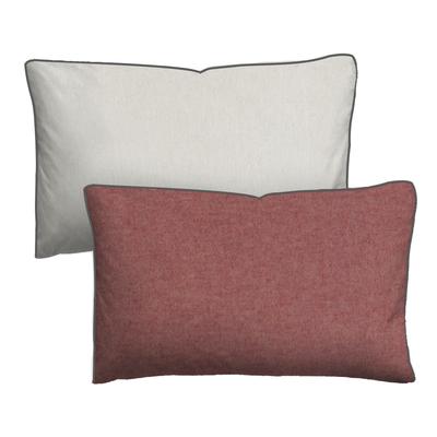 Kissenbezug BIBERNA "0840500 HERMAL Premium Biber Melange-Flanell 100% Baumwolle", rot (chili), B:40cm L:80cm, Flanell, Obermaterial: 100% Baumwolle, Kissenbezüge, Kissenbezug, Kissenhülle, wärmend & weich, Reißverschluss, Satinpaspel
