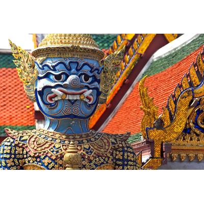 Fototapete PAPERMOON "WÄCHTER-DEMON-PALAST BANGKOK THAILAND KUNST STATUE", bunt, B:2,5m L:1,86m, Vlies, Tapeten