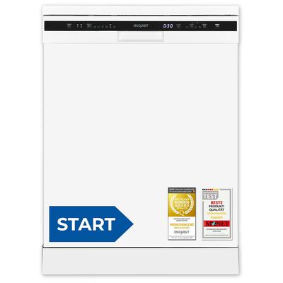 Exquisit Geschirrspüler, 12 Maßgedecke, Stand-/Unterbaugerät, 6 Programme, LED-Anzeige, Auto Door Open, GSP6312-030D weiss