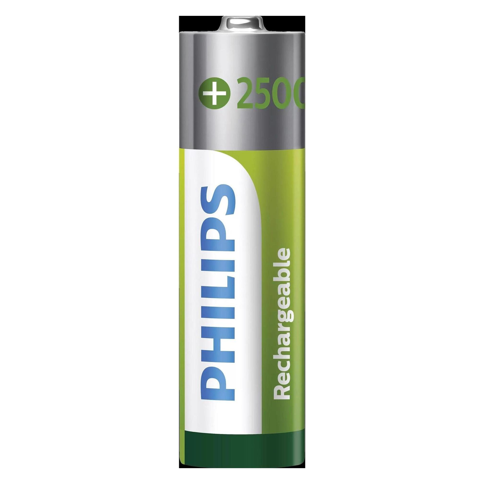 Philips AA Akku 1.2V 2500mAh Wiederaufladbar (4 Stk., AA, 2500 mAh) (R6B4RTU25)