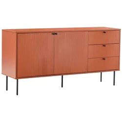 Oviala Business Sideboard mit 2 Türen und 3 Schubladen Melaminharzdekor 150 cm Orange