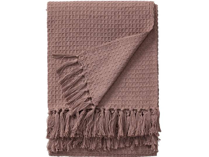 Plaid en coton rose 125x150