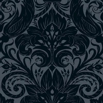 Galerie Wallcoverings Llewelyn-Bowen Off The Wall Damask Sauvage Flocked Non-woven Wallpaper Roll