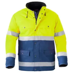 Warnschutz Parka "4133" High Visibility - S - gelb/marine