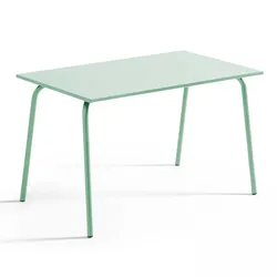 Oviala Business Terrassentisch aus Stahl 120 x 70 cm Salbeigrün