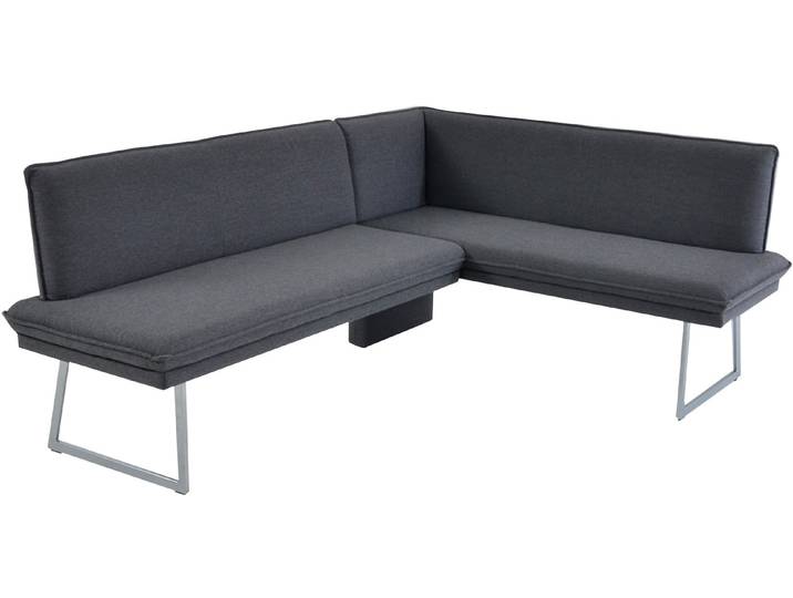 Eckbank K+W KOMFORT & WOHNEN, grau, H:86cm T:60cm, Sitzbänke, Eckbank, mit Sattlernaht und schmaler Kufe, langer Schenkel rechts oder links